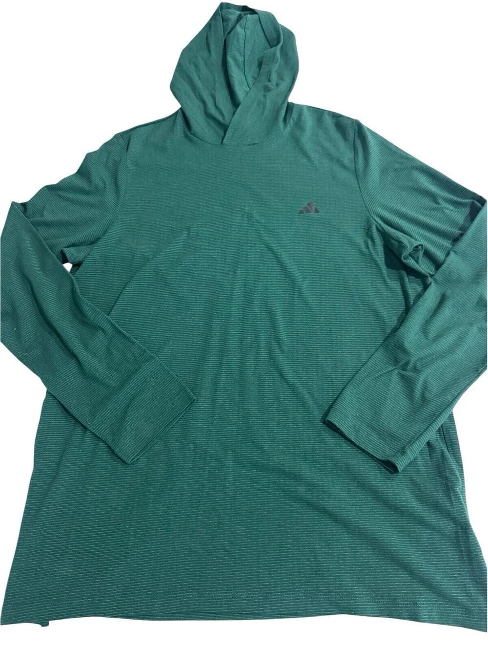 Adidas Men's Axis Tech Hooded L/S Shirt Collegiate Green Large